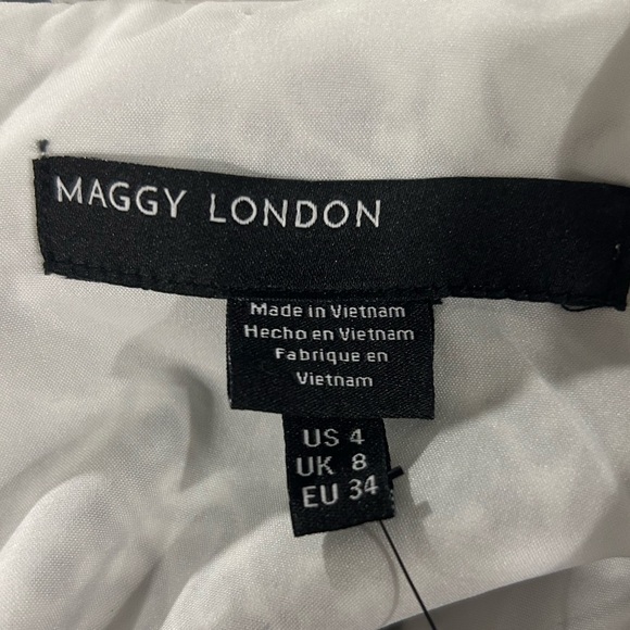 {Maggy London} Nantucket Wood Block Cotton Sheath Midi Dress - Picture 3 of 3